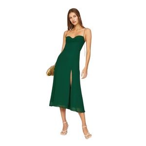 Reformation Juliette Dress in Emerald